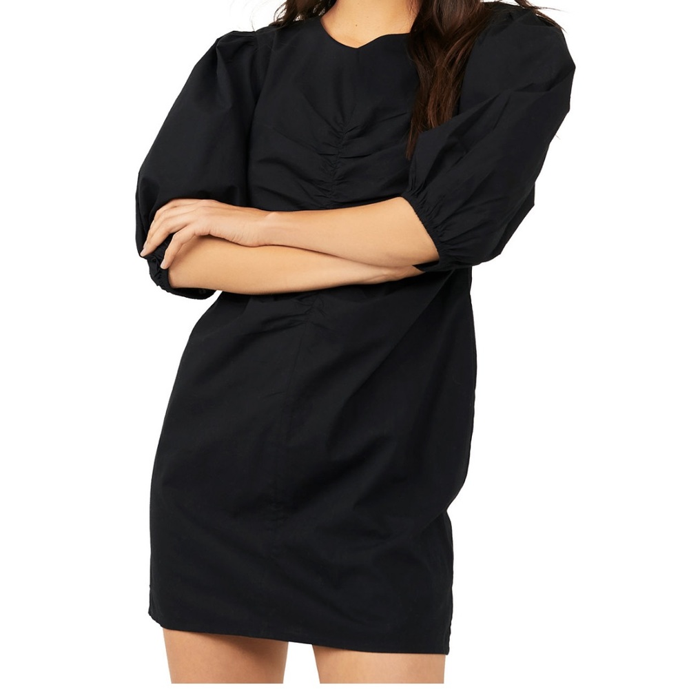 Free People Ruched-Front Puff Sleeve Hope Dress